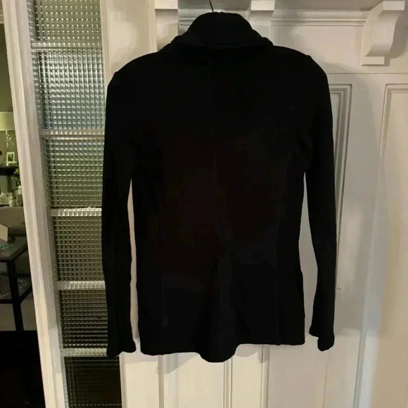 Standard James Perse Black Stretch Cotton One Button Knit Blazer Size 2 Small - Picture 3 of 9